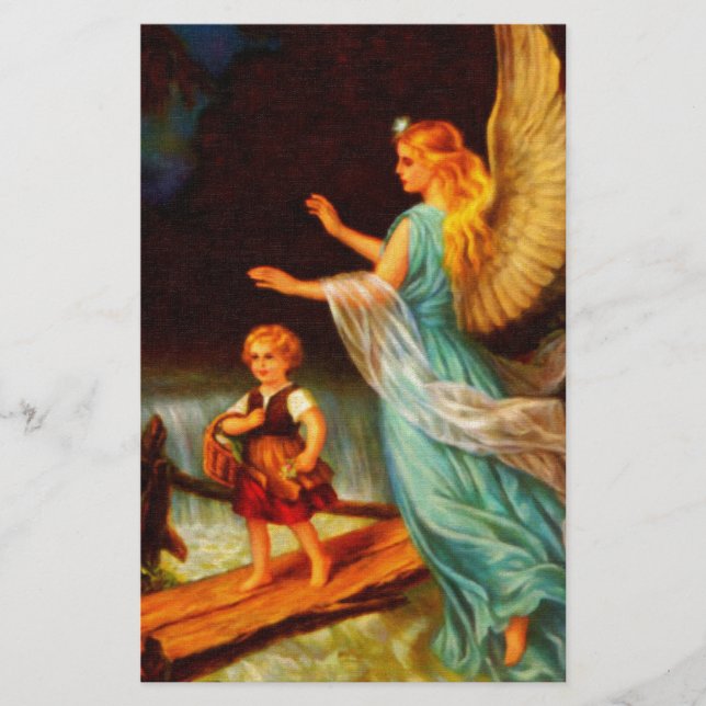 Papier Saint Ange Gardien - Ange Gardien 11 huile (Devant)