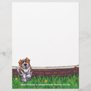 Papier Saint Bernard Dog en-tête personnel