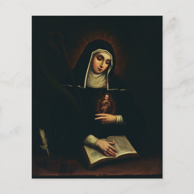 Papier Saint Gertrude la grande bénédictine allemande (Devant)
