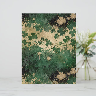 Papier Saint Patrick's Day Motif de trèfle vert et beige