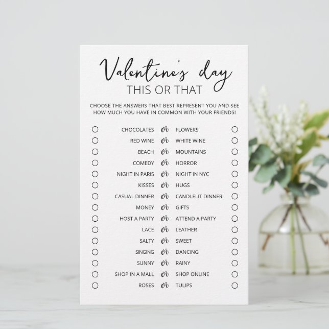 Papier Saint-Valentin Jeu This or that Editable (Debout devant)