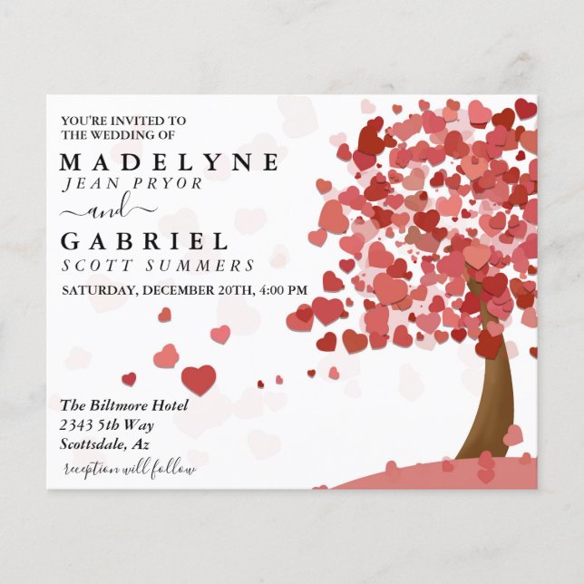 Papier Saint Valentin Mariage Heart tree Budget (Devant)