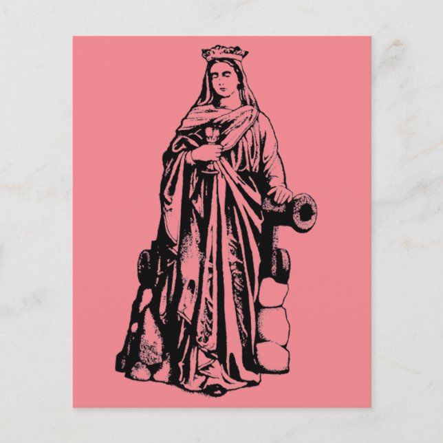 Papier Sainte Barbara Vierge et martyr (Devant)
