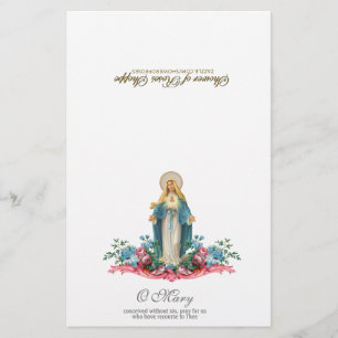 Papier Sainte Vierge Marie Prière de communion spirituell
