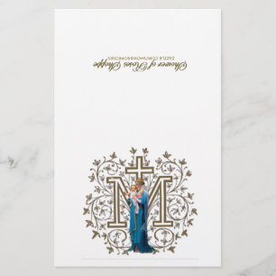 Papier Sainte Vierge Marie Prière de communion spirituell