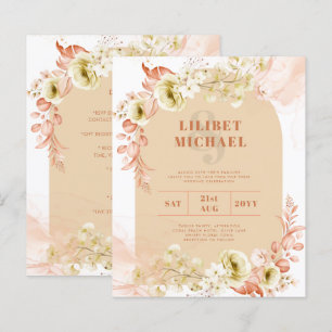 Papier Saisons Chute Plus Tôt Mélange Boho Floral Mariage
