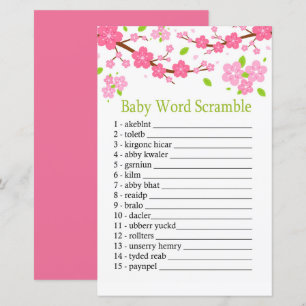 Papier Sakura branche Baby mot scramble jeu