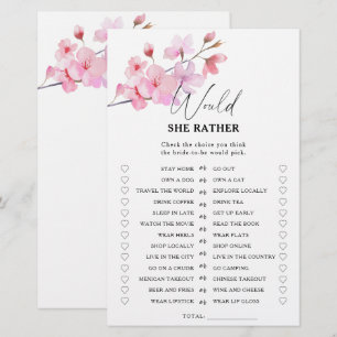 Papier Sakura - Jeu de baby shower pour la mariée
