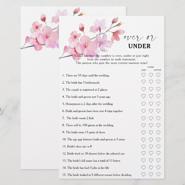 Papier Sakura - Plus ou moins sous la douche nuptiale (Devant / Derrière)