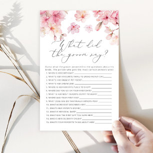 Papier Sakura Qu'a dit le marié à la douche nuptiale