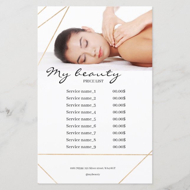 Papier Salon de massage White Arrière - plan & Lines Tari (Devant)