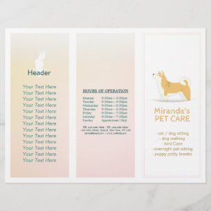 Papier Salon de toilettage pour animaux domestiques Broch