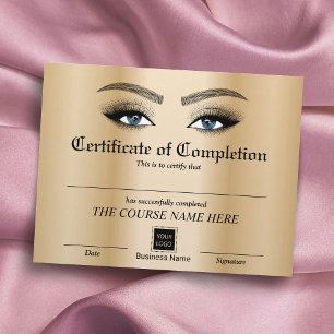 Papier Salon Lashes Brows Certificat d'achèvement