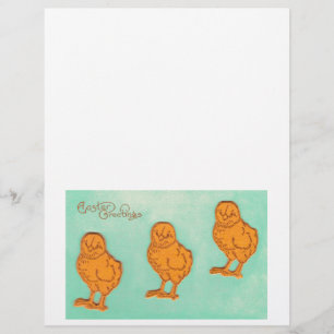 Papier Salutations de Pâques Chicks Vert