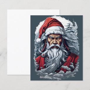 Papier Samurai Père Noël Warrior Christmas Art Cadeau