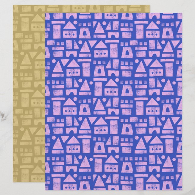 Papier Sandcastle Blue Scrapbook (Devant / Derrière)