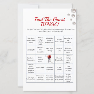 Papier Sangria Trouvez l'invité Fête des mariées Bingo je