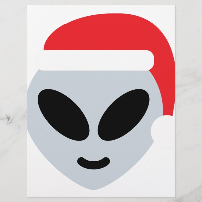Papier santa claus alien emoji (Devant)