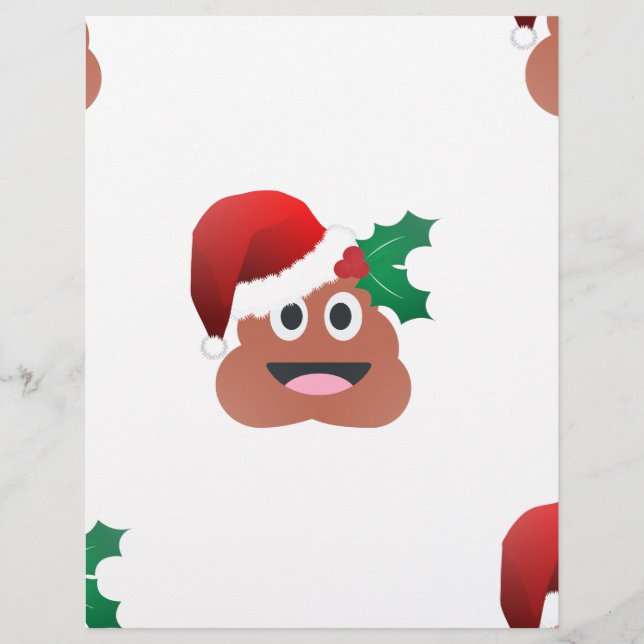Papier santa claus poop emoji (Devant)