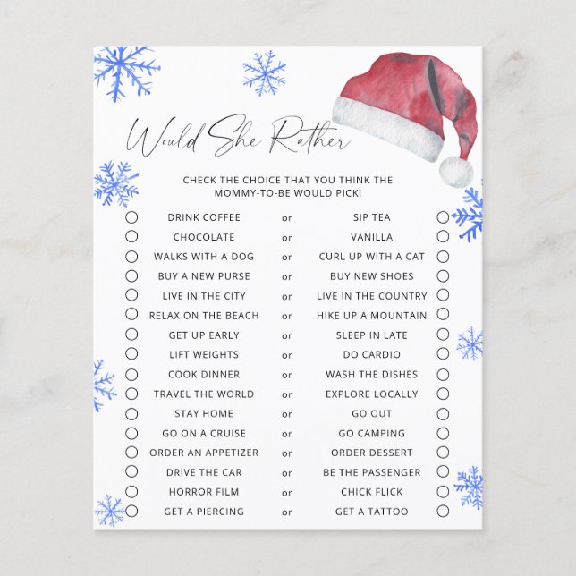 Papier Santa hat - Elle préfère jouer (Devant)