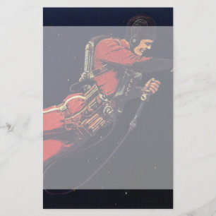 Papier Science-fiction vintage d'astronaute dans l'espace