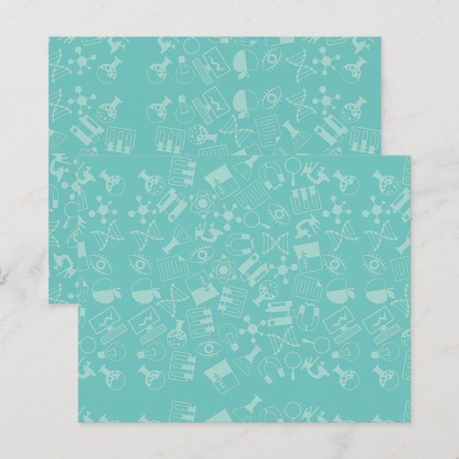 Papier Science Icons Notes de post-it Motif (Devant / Derrière)