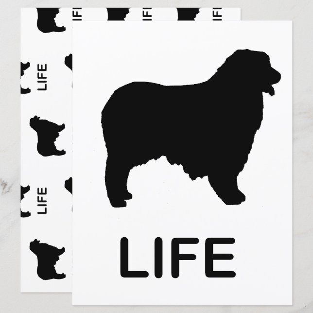 Papier scrapbook à deux côtés berger australien vie (Devant / Derrière)