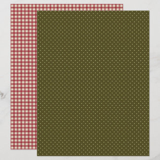 Papier scrapbook à pois rouges vintage