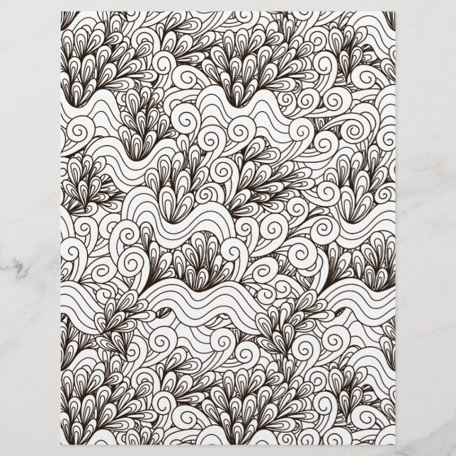Papier scrapbook Boucles & Volutes Page de coloria (Devant)