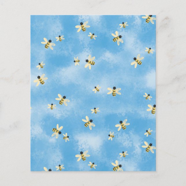 Papier scrapbook d'abeilles dans un ciel bleu (Devant)