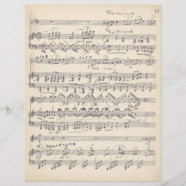 Papier Scrapbook de découpage manuscrit de musique vintag (Devant)