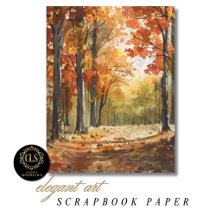 Papier scrapbook de forêt automnale aquarelle
