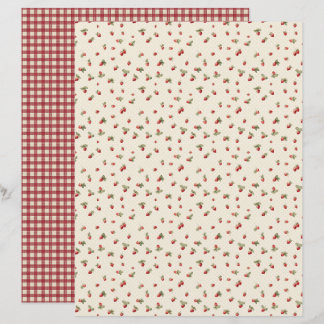 Papier scrapbook de la ferme aux fraises vintage