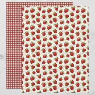 Papier scrapbook de la ferme de fraises vintage