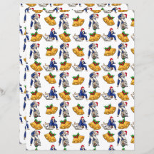 Papier scrapbook de Noël Jiu Jitsu en blanc