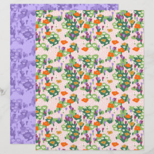 Papier scrapbook de parcelle de fleurs sauvages