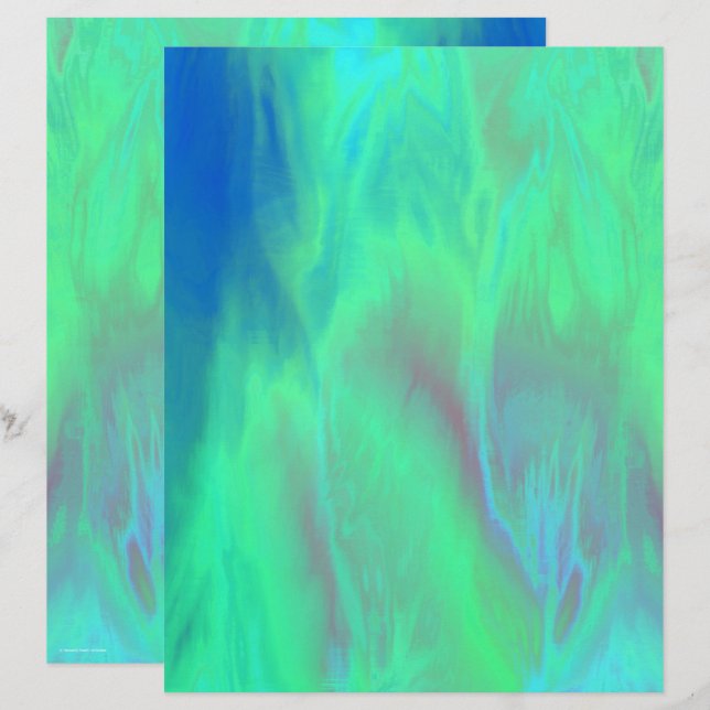 Papier scrapbook Green Skies recto-verso (Devant / Derrière)