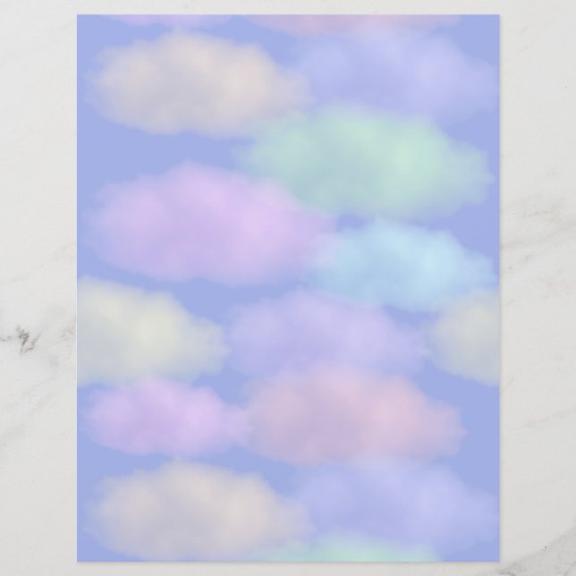 Papier scrapbook Nuages Arc-en-ciel (Devant)