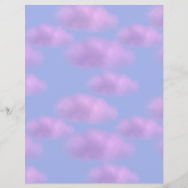 Papier scrapbook Nuages Roses Moutonnés (Devant)
