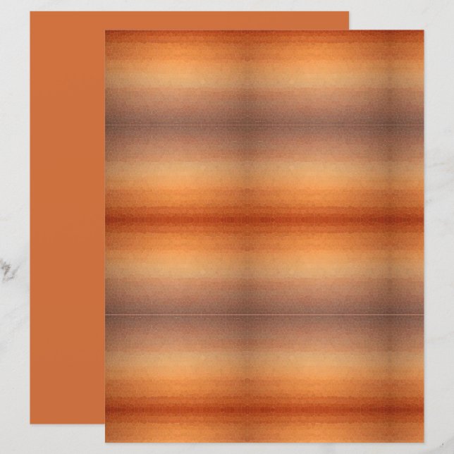 Papier Scrapbook Ombre Gradient Orange Sunset Mosaic (Devant / Derrière)