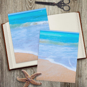 Papier scrapbook Sable de Plage Eau Océan Bleu