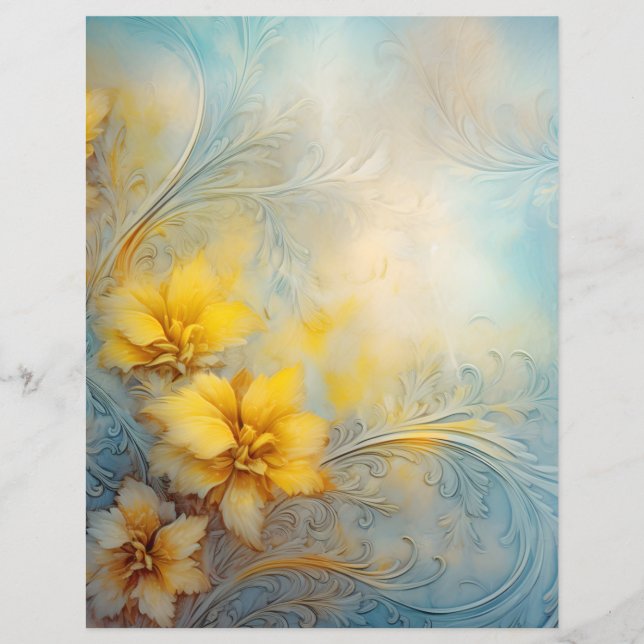 Papier scrapbooking à fleurs (Devant)