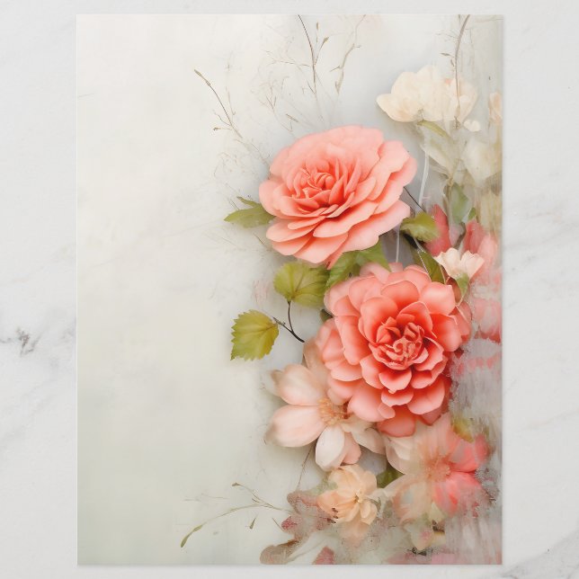 Papier scrapbooking à fleurs (Devant)