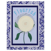 Papier scrapbooking à motif fleur Blue Flourish re