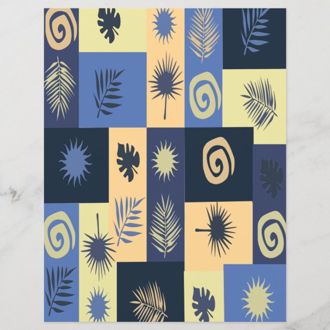 Papier scrapbooking bleu abstrait (Devant)