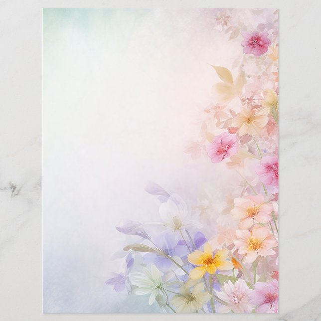 Papier scrapbooking Floral Pastel (Devant)