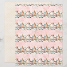 Papier scrapbooking Noël rose pastel mignon