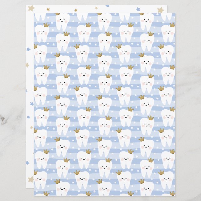 Papier scrapbooking recto verso première dent (Devant / Derrière)