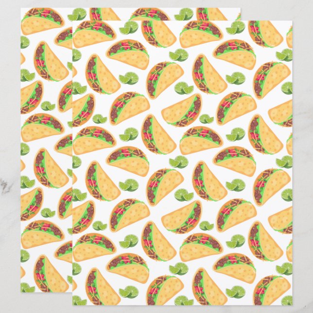 Papier scrapbooking Tacos (Devant / Derrière)