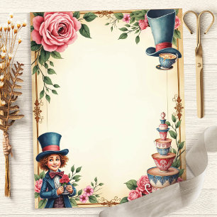 Papier scrapbooking Tasses à thé de la Fête de la 